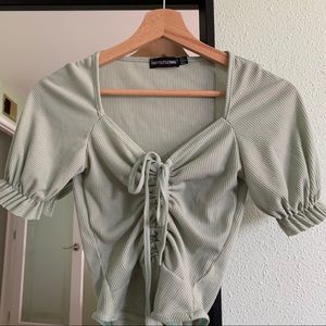 Pretty Little Thing Mint Sage Green Bodysuit